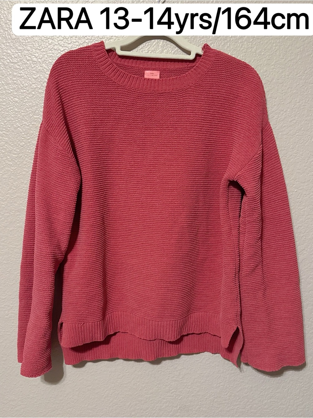 ZARA Pink Crewneck Sweater 13-14yrs/164cm
